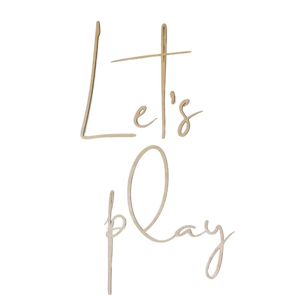 Tablero de madera para pared: Let's Play - 63 cm x 40 cm - Decoración de pared - Recortar ahora