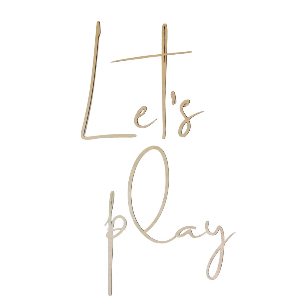Tablero de madera para pared: Let's Play - 63 cm x 40 cm - Decoración de pared - Recortar ahora