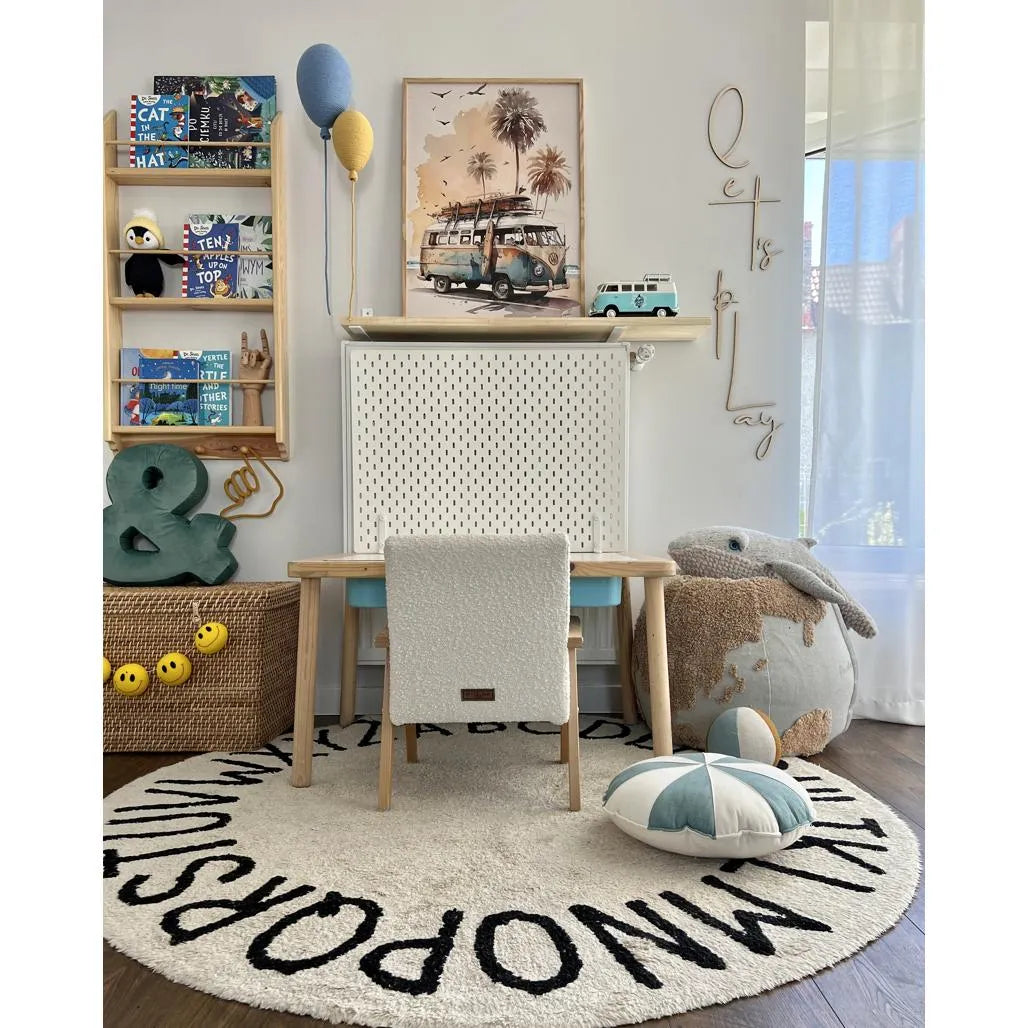 Tablero de madera para pared: Let's Play - 63 cm x 40 cm - Decoración de pared - Recortar ahora