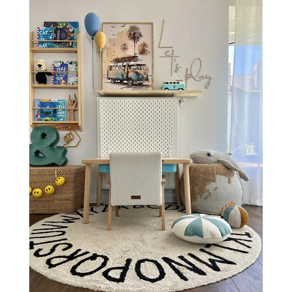 Tablero de madera para pared: Let's Play - 63 cm x 40 cm - Decoración de pared - Recortar ahora