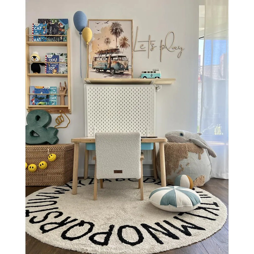 Tablero de madera para pared: Let's Play - 63 cm x 40 cm - Decoración de pared - Recortar ahora