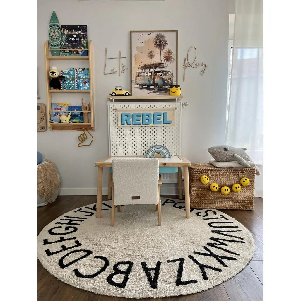 Tablero de madera para pared: Let's Play - 63 cm x 40 cm - Decoración de pared - Recortar ahora