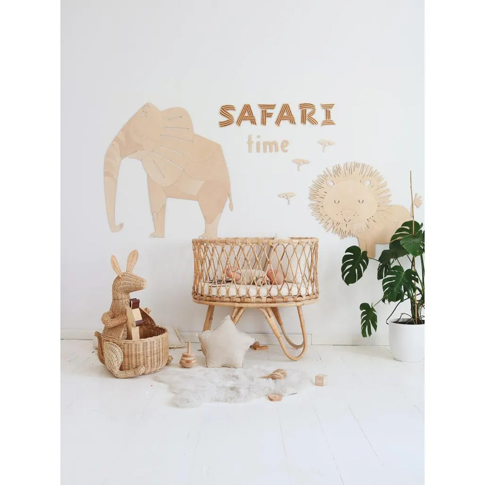Tablero de madera para pared - Safari Time - 125 cm x 19 cm - Decoración de pared - Recortar ahora