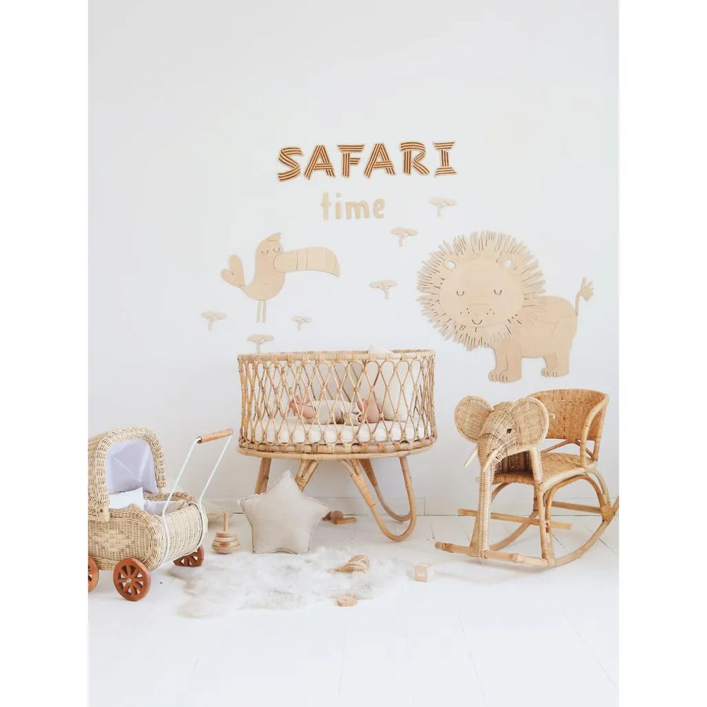 Tablero de madera para pared - Safari Time - 125 cm x 19 cm - Decoración de pared - Recortar ahora