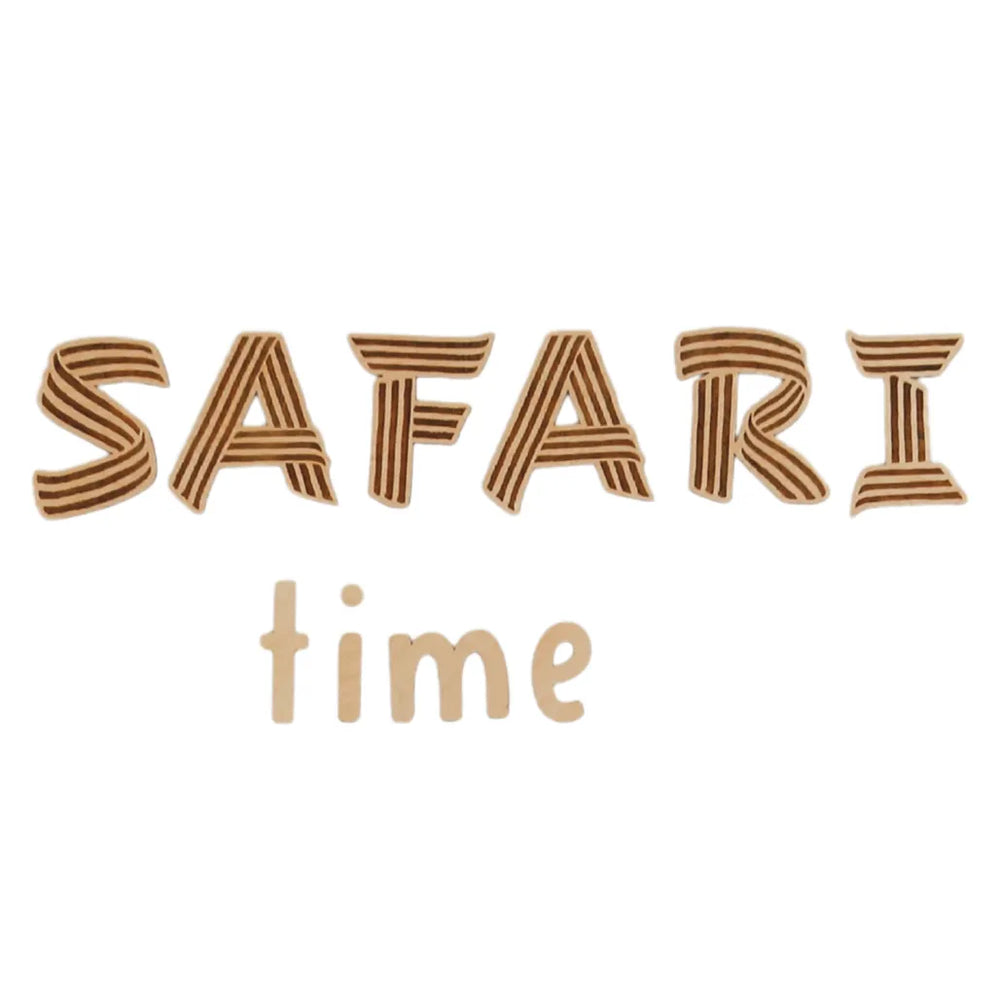 Tablero de madera para pared - Safari Time - 125 cm x 19 cm - Decoración de pared - Recortar ahora