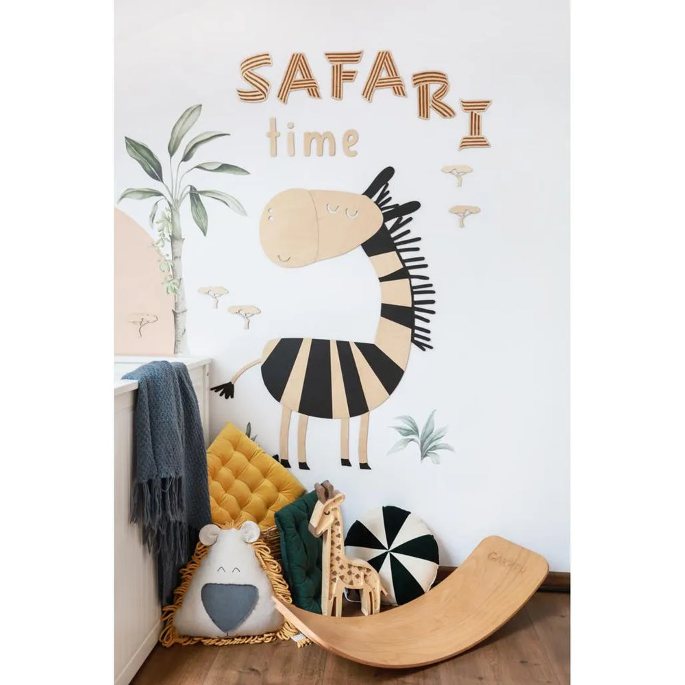 Tablero de madera para pared - Safari Time - 125 cm x 19 cm - Decoración de pared - Recortar ahora