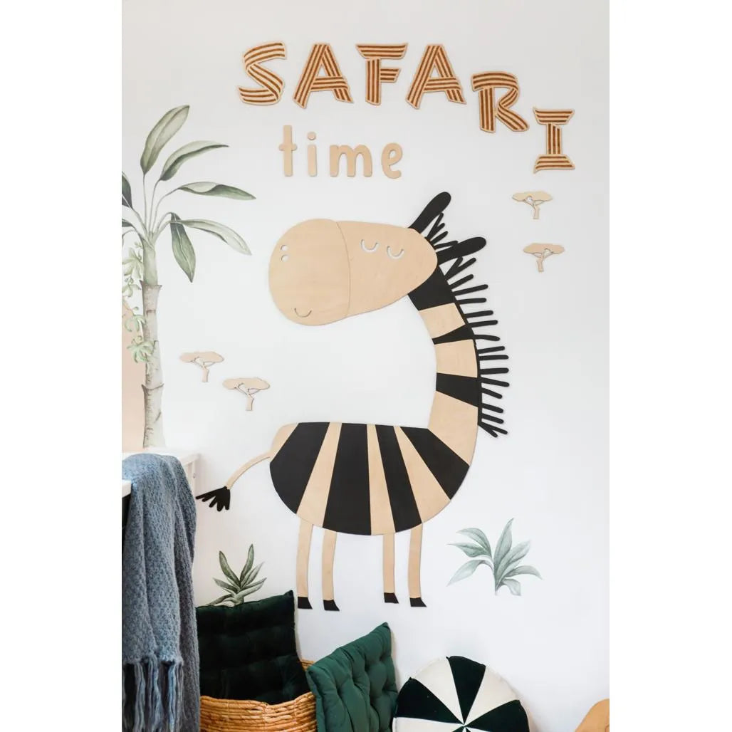 Tablero de madera para pared - Safari Time - 125 cm x 19 cm - Decoración de pared - Recortar ahora