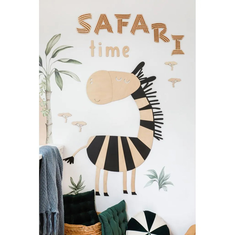 Tablero de madera para pared - Safari Time - 125 cm x 19 cm - Decoración de pared - Recortar ahora