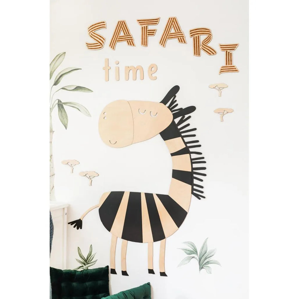 Tablero de madera para pared - Safari Time - 125 cm x 19 cm - Decoración de pared - Recortar ahora