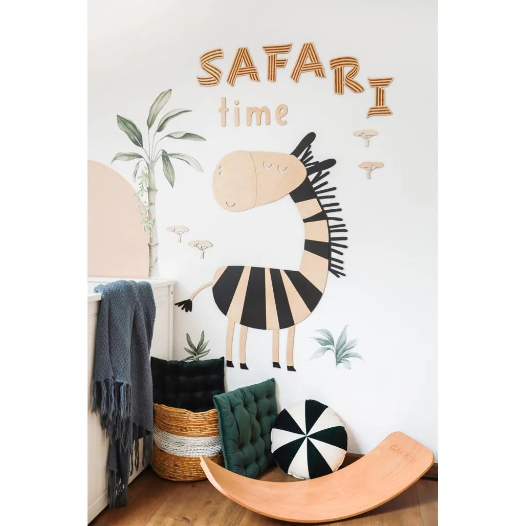 Tablero de madera para pared - Safari Time - 125 cm x 19 cm - Decoración de pared - Recortar ahora