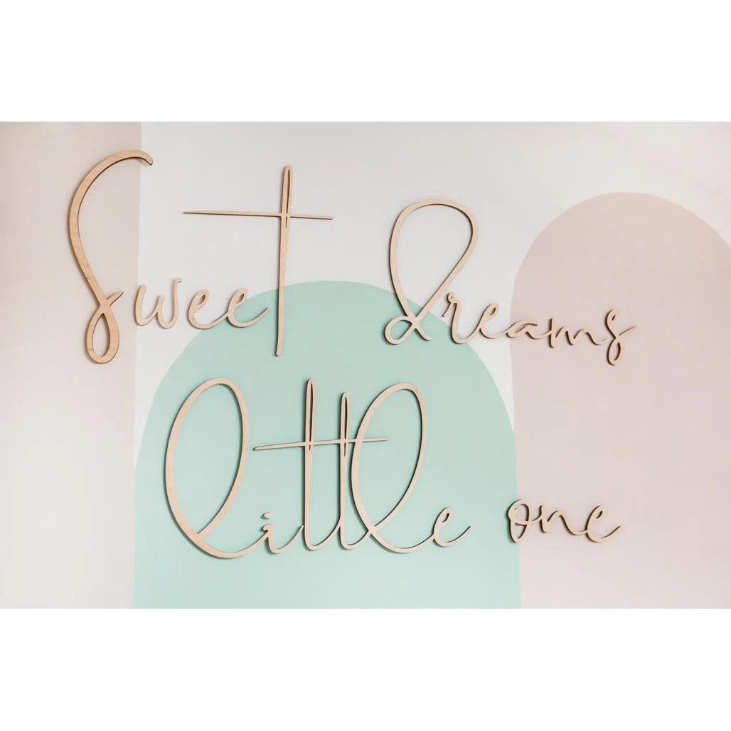 Drevená Nástenná Tabuľa: Sladké Sny Maličký - 150cmx30cm - Nástenná Dekorácia - Cut It Now