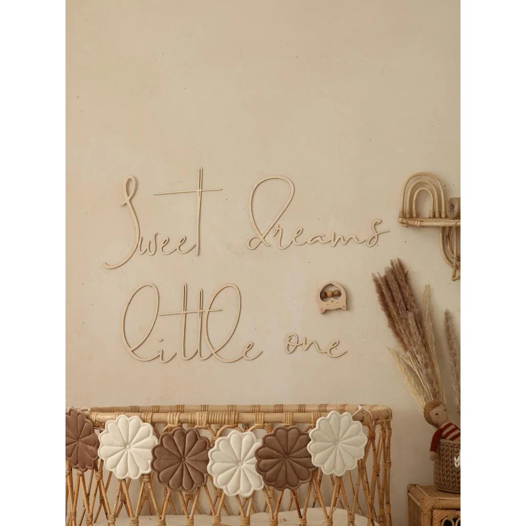 Drevená Nástenná Tabuľa: Sladké Sny Maličký - 150cmx30cm - Nástenná Dekorácia - Cut It Now