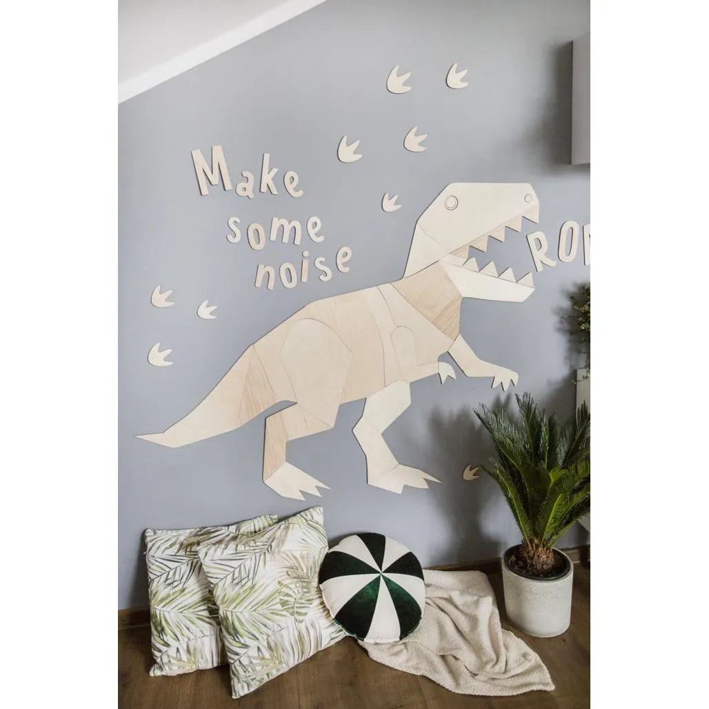 Wandschild aus Holz: "Make Some Roarr Noise" – 140 cm x 15 cm – Wanddekoration – Jetzt zuschneiden