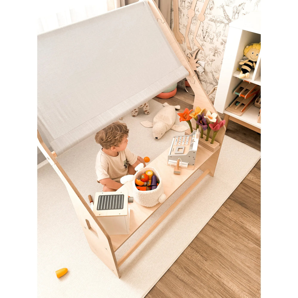 Puidust Maja Värvilise Katusega - Montessori Mängumaja - Meowbaby