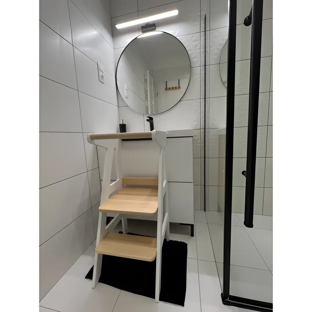 Drevený Kuchynský Pomocník v Prírodno-bielej Farbe - Kidozia