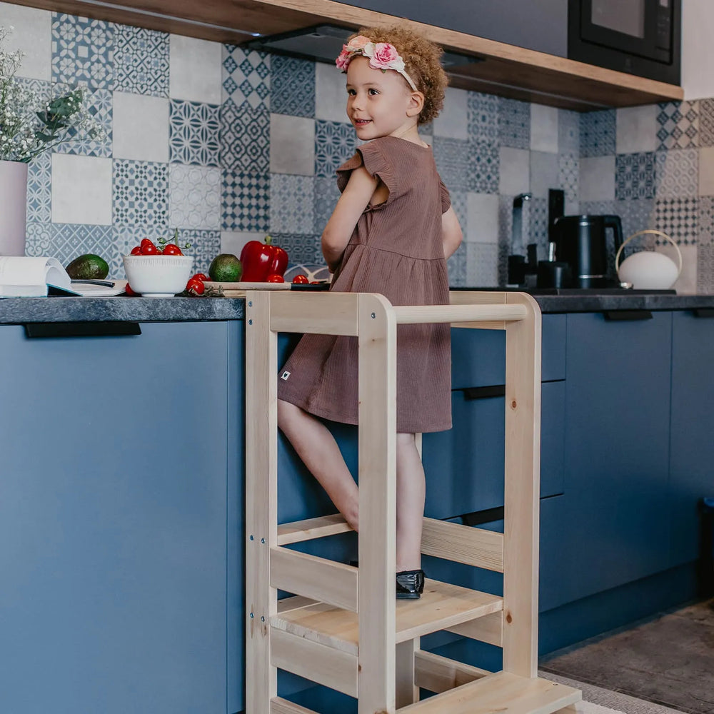 Drevený Kuchynský Pomocník Učebná Veža Prírodná Veže Meowbaby