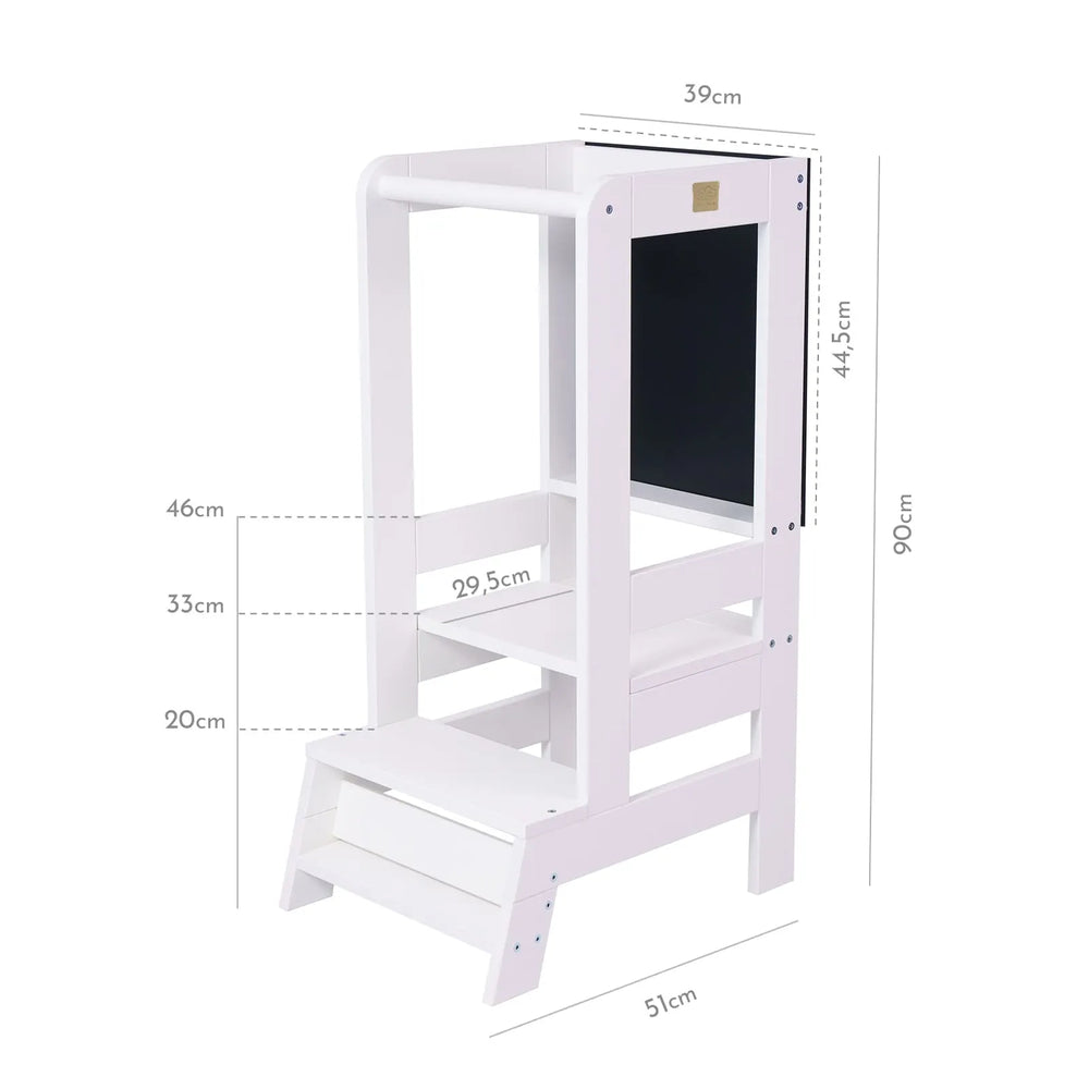 Wooden Kitchen Helper - Learning Tower with Whiteboard - Towers - Meowbaby