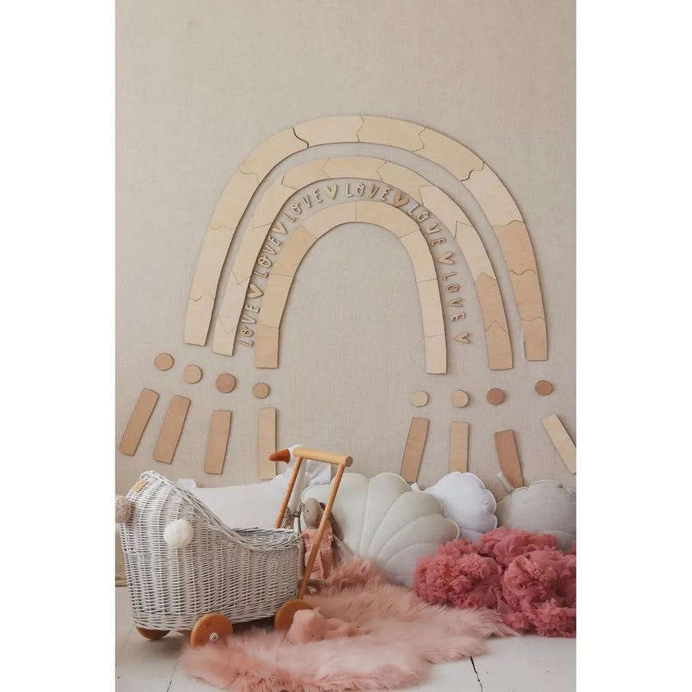 Arc-en-ciel - Décoration murale en bois Taille m - 98 cm x 100 cm - Mur - À découper maintenant