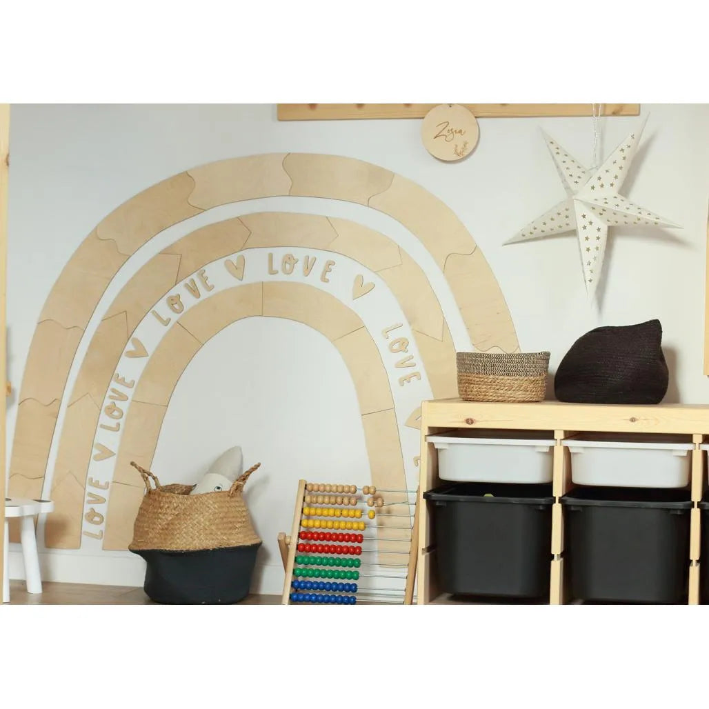 Arc-en-ciel - Décoration murale en bois Taille m - 98 cm x 100 cm - Mur - À découper maintenant