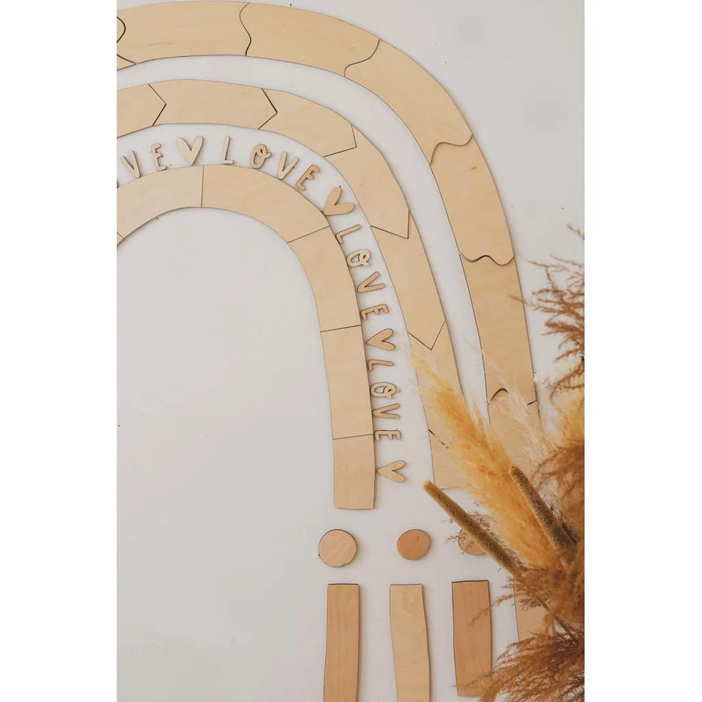 Arc-en-ciel - Décoration murale en bois Taille m - 98 cm x 100 cm - Mur - À découper maintenant
