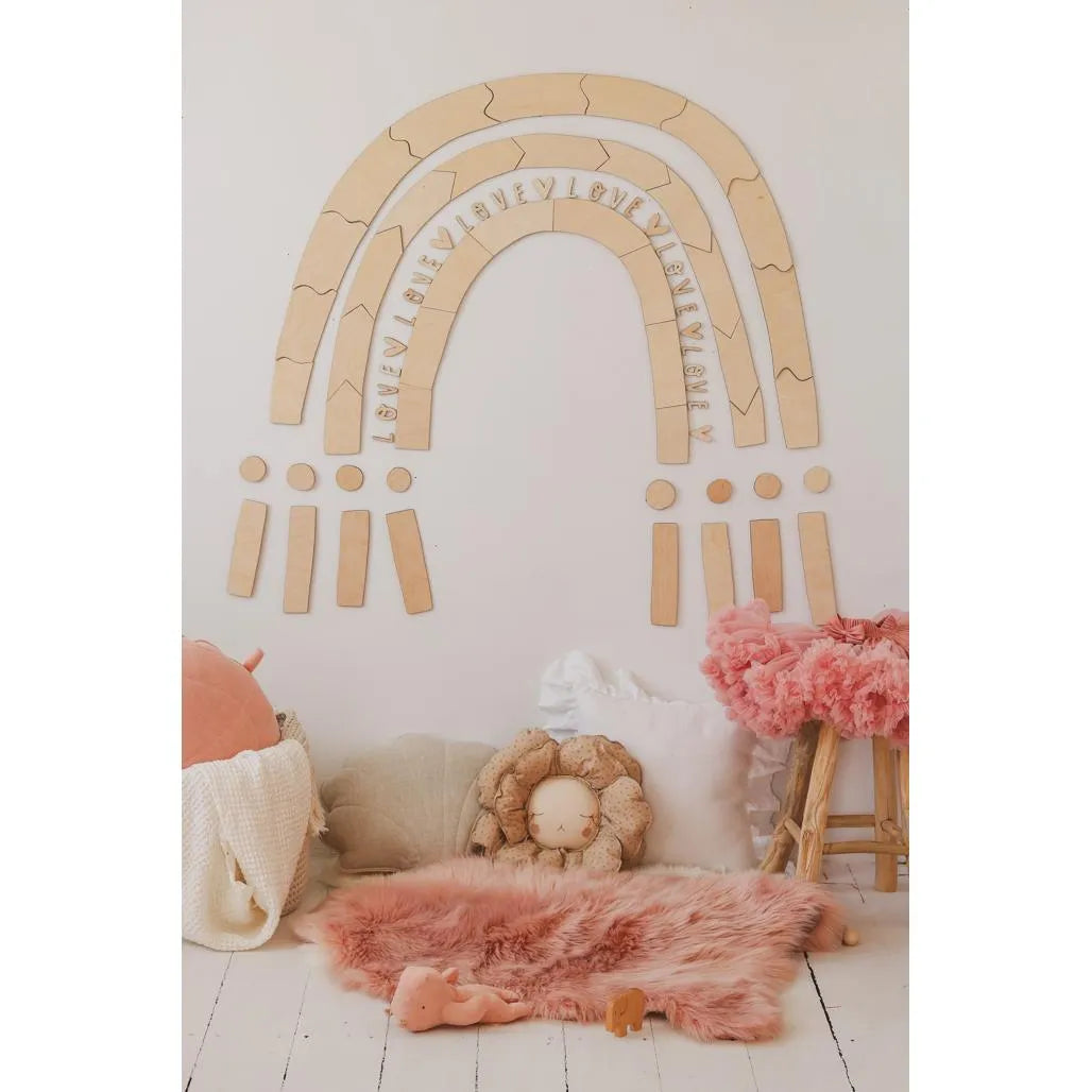 Arc-en-ciel - Décoration murale en bois Taille m - 98 cm x 100 cm - Mur - À découper maintenant