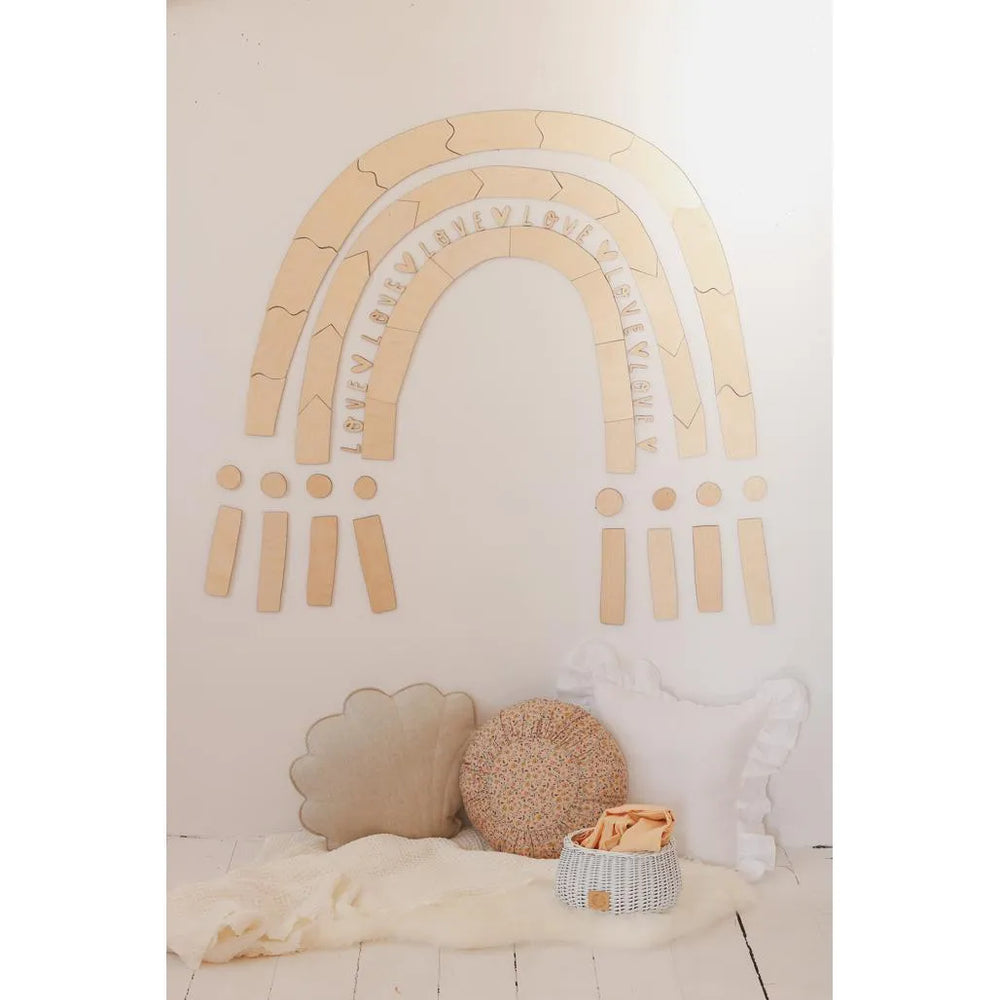 Arc-en-ciel - Décoration murale en bois Taille m - 98 cm x 100 cm - Mur - À découper maintenant