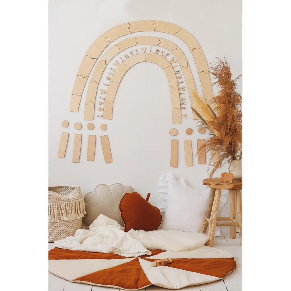 Arc-en-ciel - Décoration murale en bois Taille m - 98 cm x 100 cm - Mur - À découper maintenant