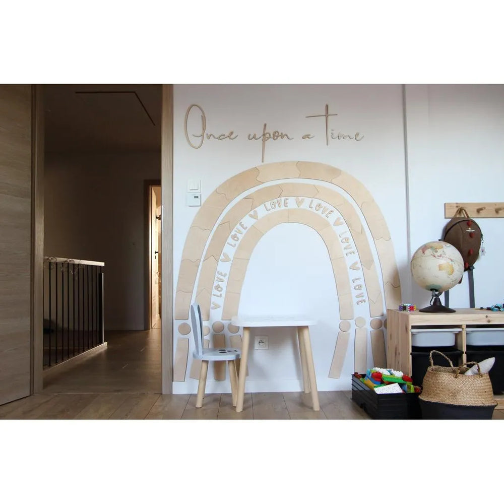 Arc-en-ciel - Décoration murale en bois Taille m - 98 cm x 100 cm - Mur - À découper maintenant