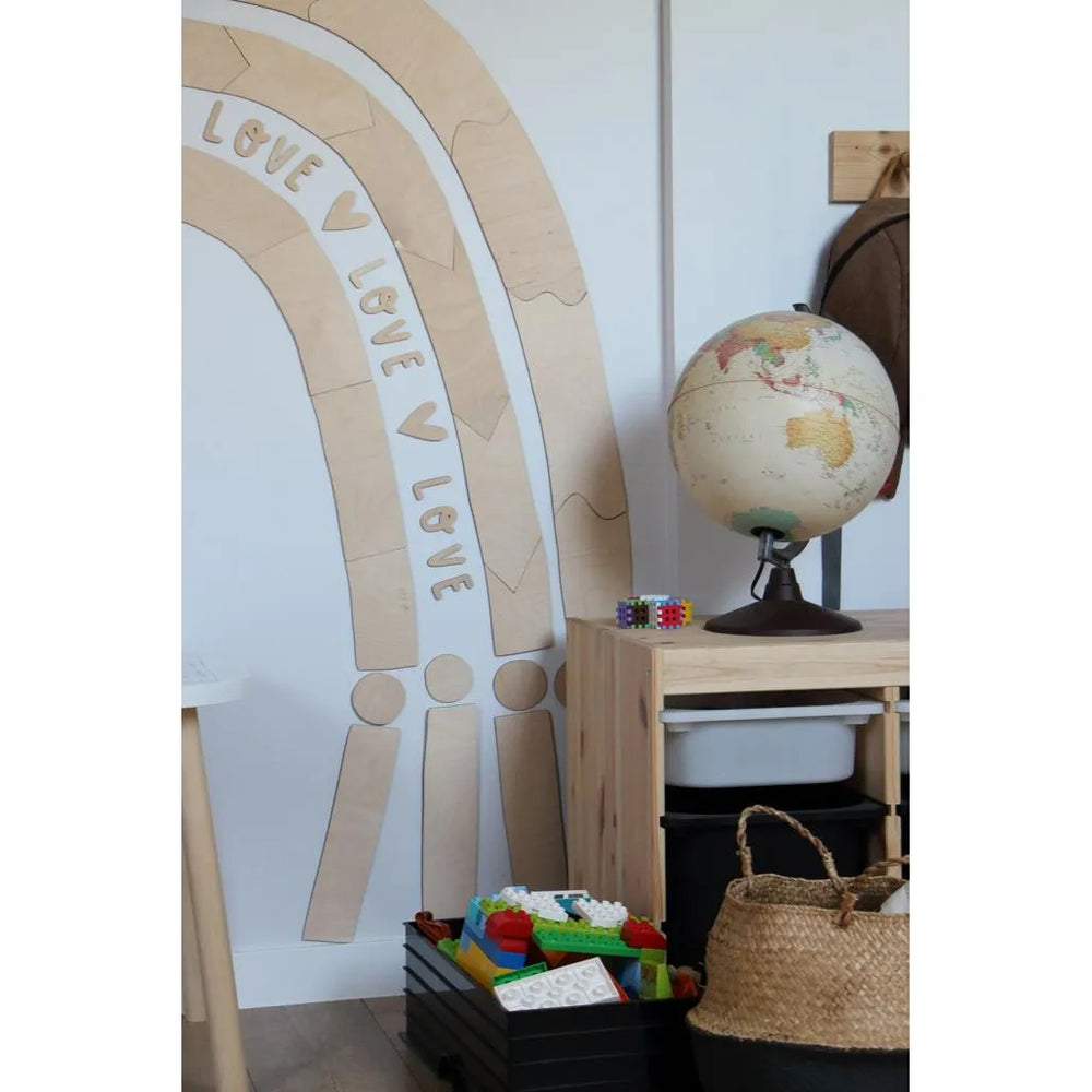 Arc-en-ciel - Décoration murale en bois Taille m - 98 cm x 100 cm - Mur - À découper maintenant