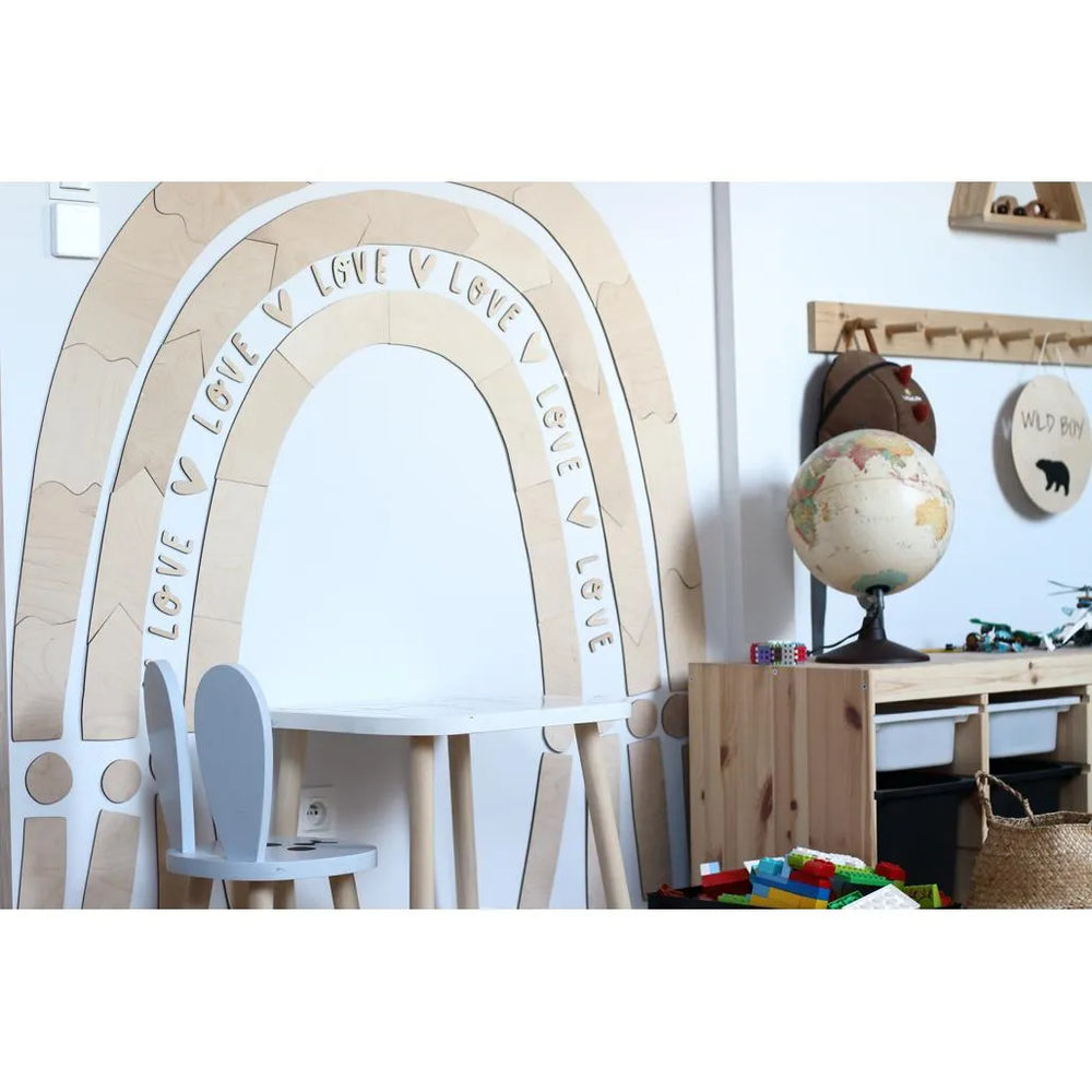 Arc-en-ciel - Décoration murale en bois Taille m - 98 cm x 100 cm - Mur - À découper maintenant