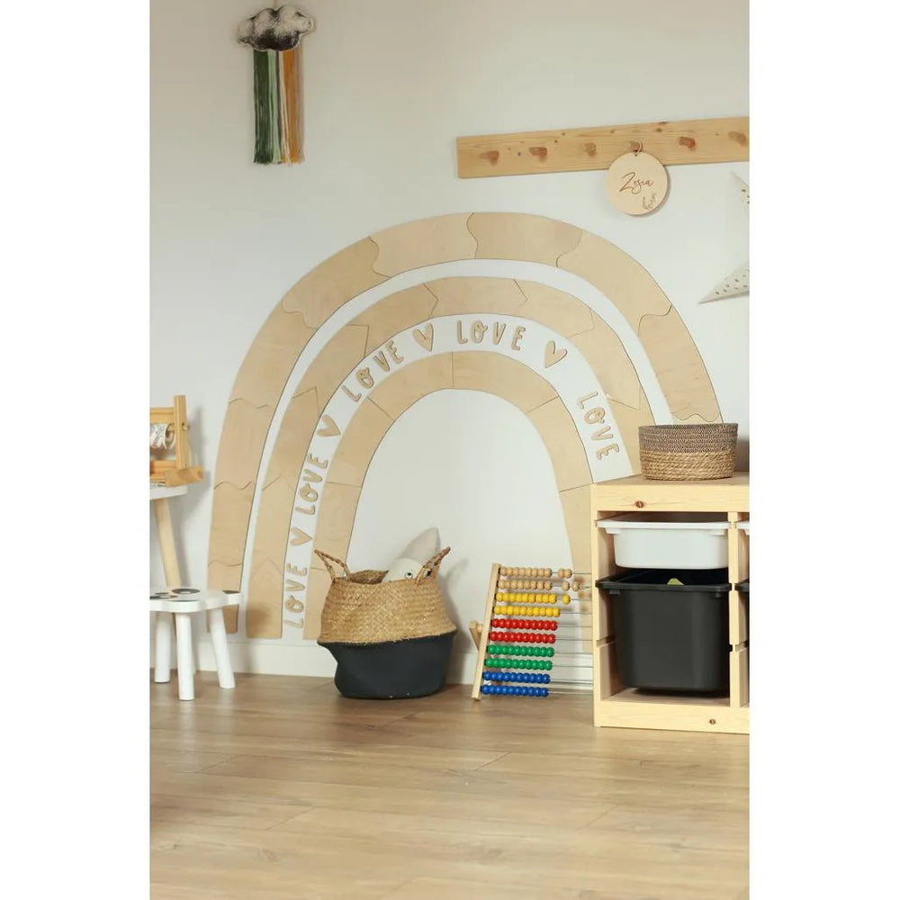 Arc-en-ciel - Décoration murale en bois Taille m - 98 cm x 100 cm - Mur - À découper maintenant