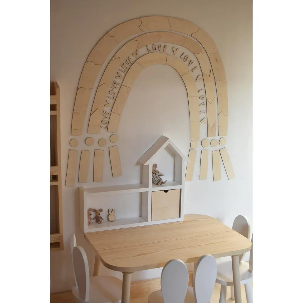 Arcoíris - Decoración de pared de madera tamaño XL - 145 cm x 150 cm - Pared - Recortar ahora