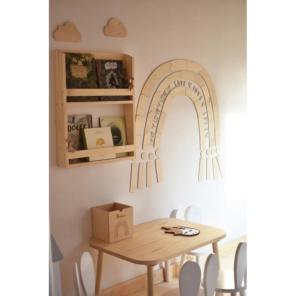 Arcoíris - Decoración de pared de madera tamaño XL - 145 cm x 150 cm - Pared - Recortar ahora