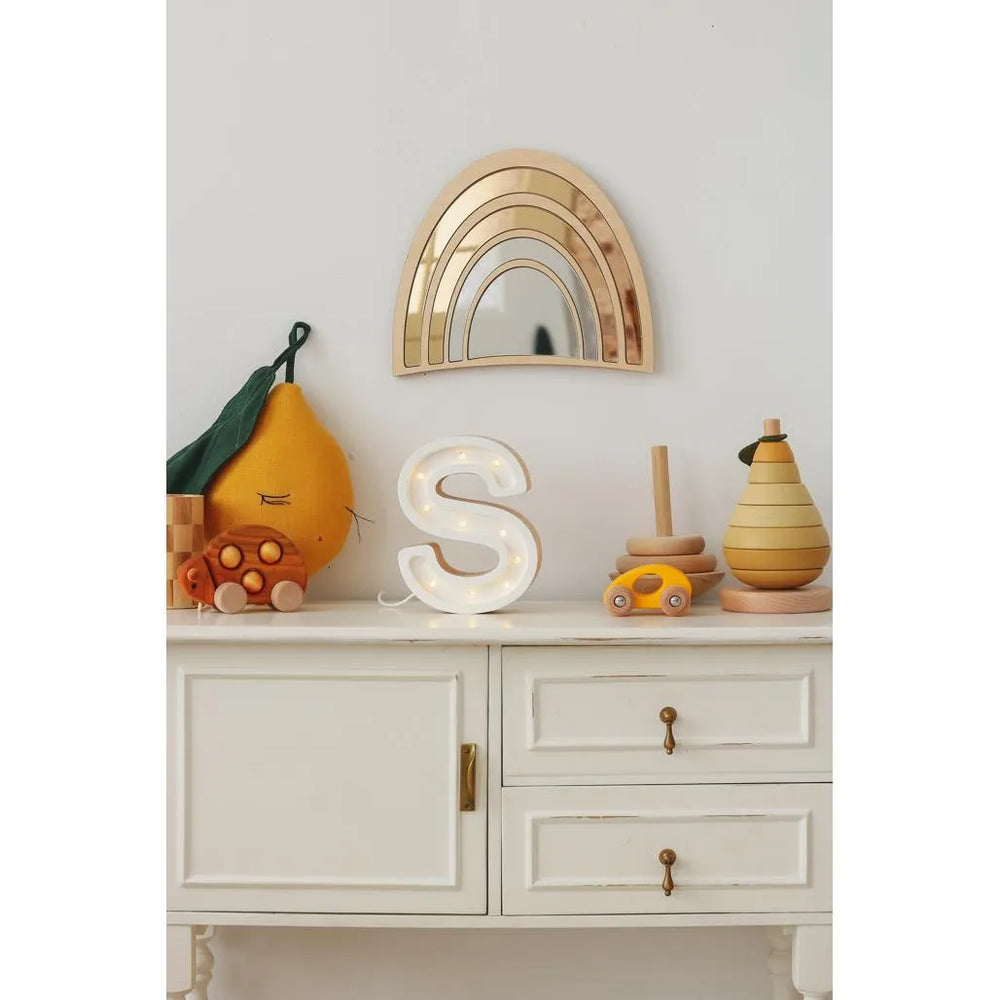 Rainbow Mirror - Safety Acrylic and Wooden Suitable for Children - 29cmx25cm - Wall Decoration - Cut It Now