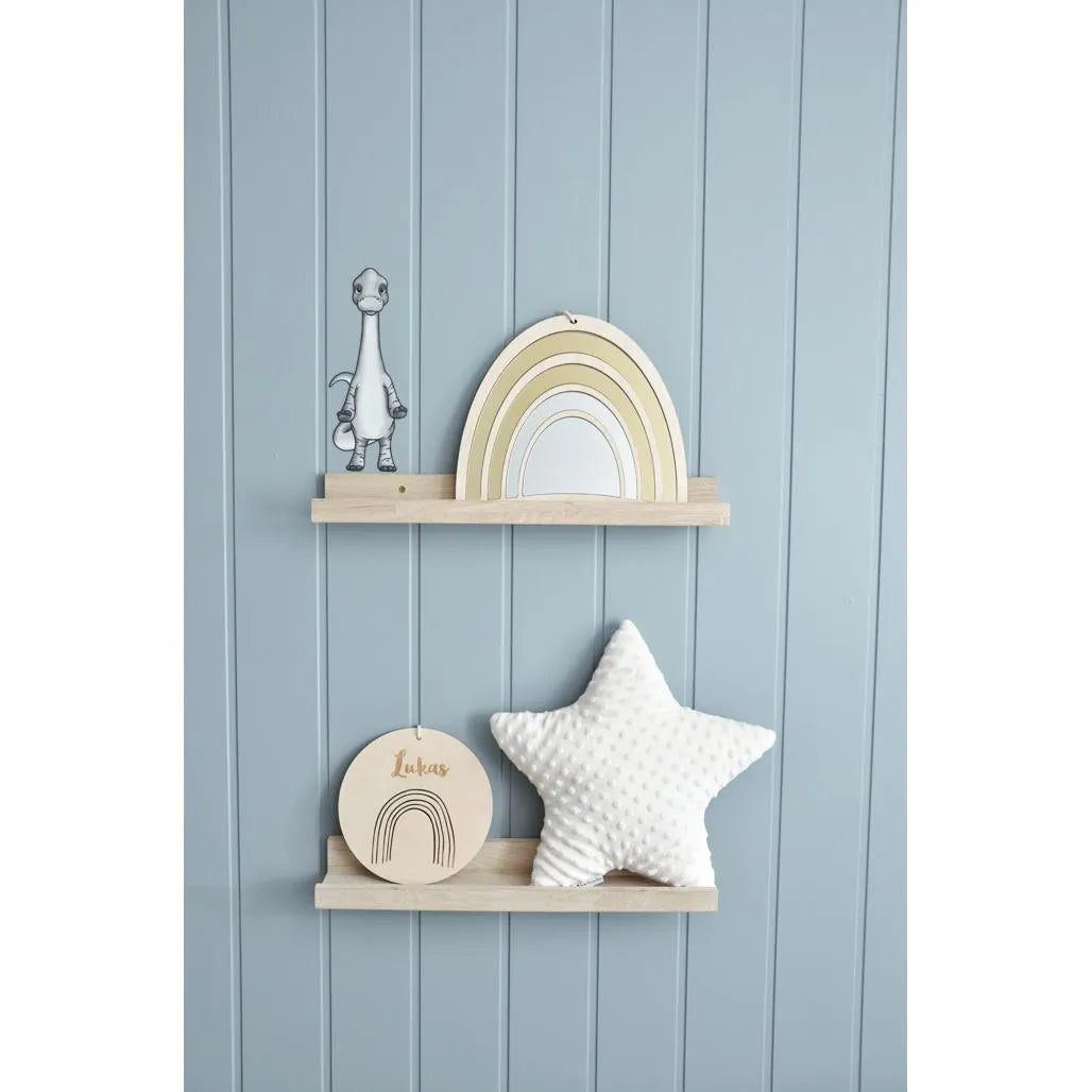 Rainbow Mirror - Safety Acrylic and Wooden Suitable for Children - 29cmx25cm - Wall Decoration - Cut It Now