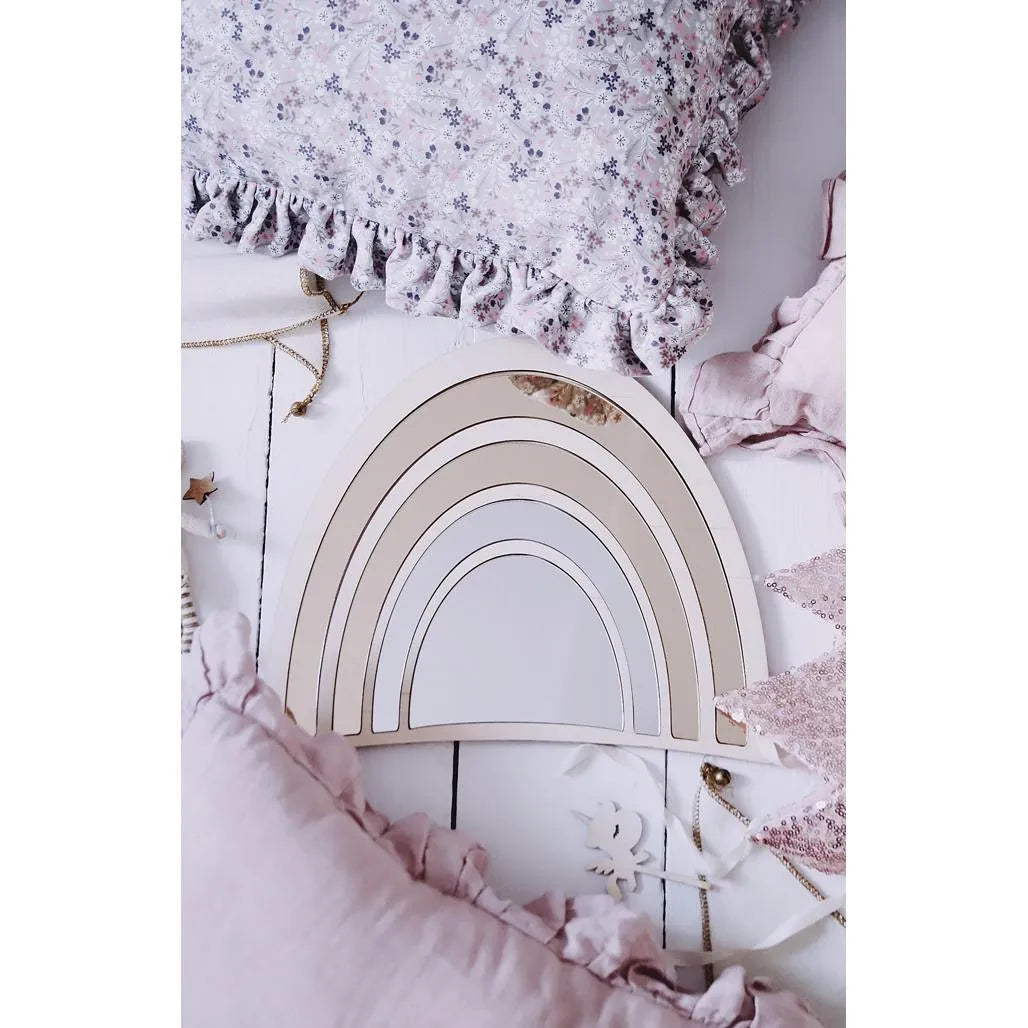 Rainbow Mirror - Safety Acrylic and Wooden Suitable for Children - 29cmx25cm - Wall Decoration - Cut It Now