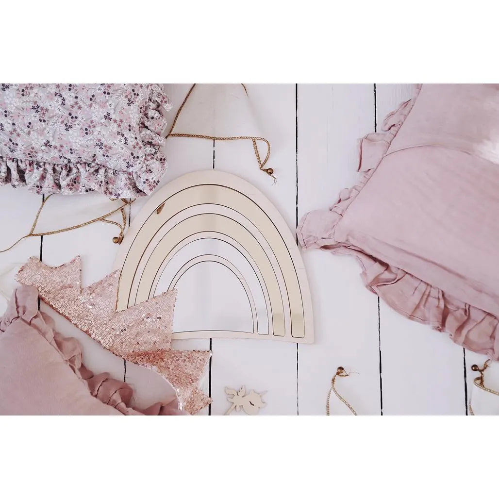 Rainbow Mirror - Safety Acrylic and Wooden Suitable for Children - 29cmx25cm - Wall Decoration - Cut It Now