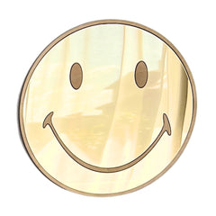 Emoji Zrkadlo - Detské Bezpečnostné Akrylové a Drevené - 40cmx40cm - Nástenná Dekorácia - Cut It Now