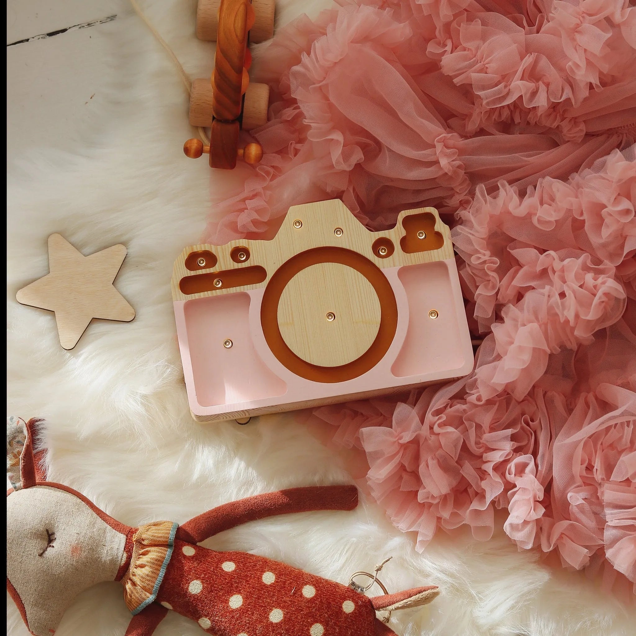 Camera Lamp Mini - Little Lights - Wooden Lamps