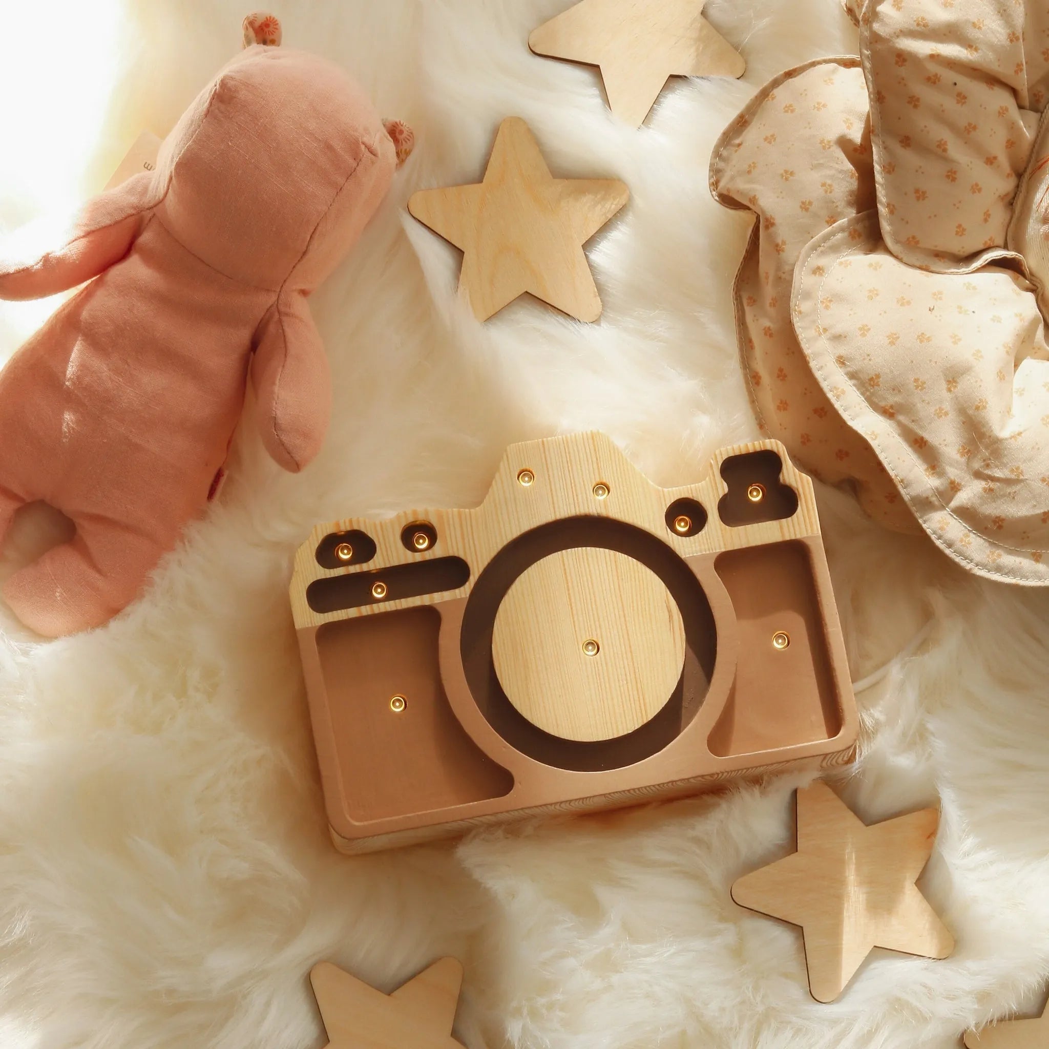 Camera Lamp Mini - Little Lights - Wooden Lamps