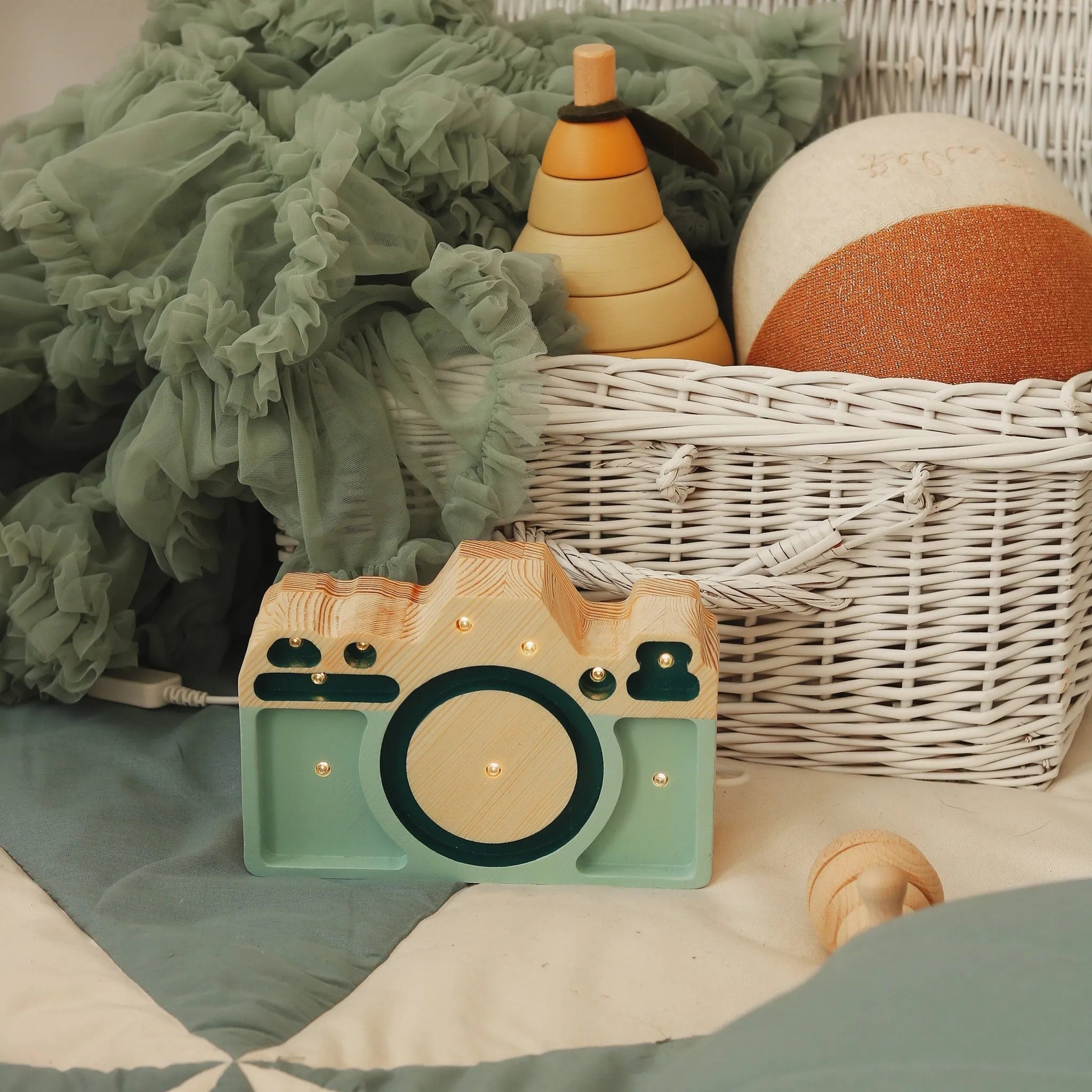 Camera Lamp Mini - Little Lights - Wooden Lamps