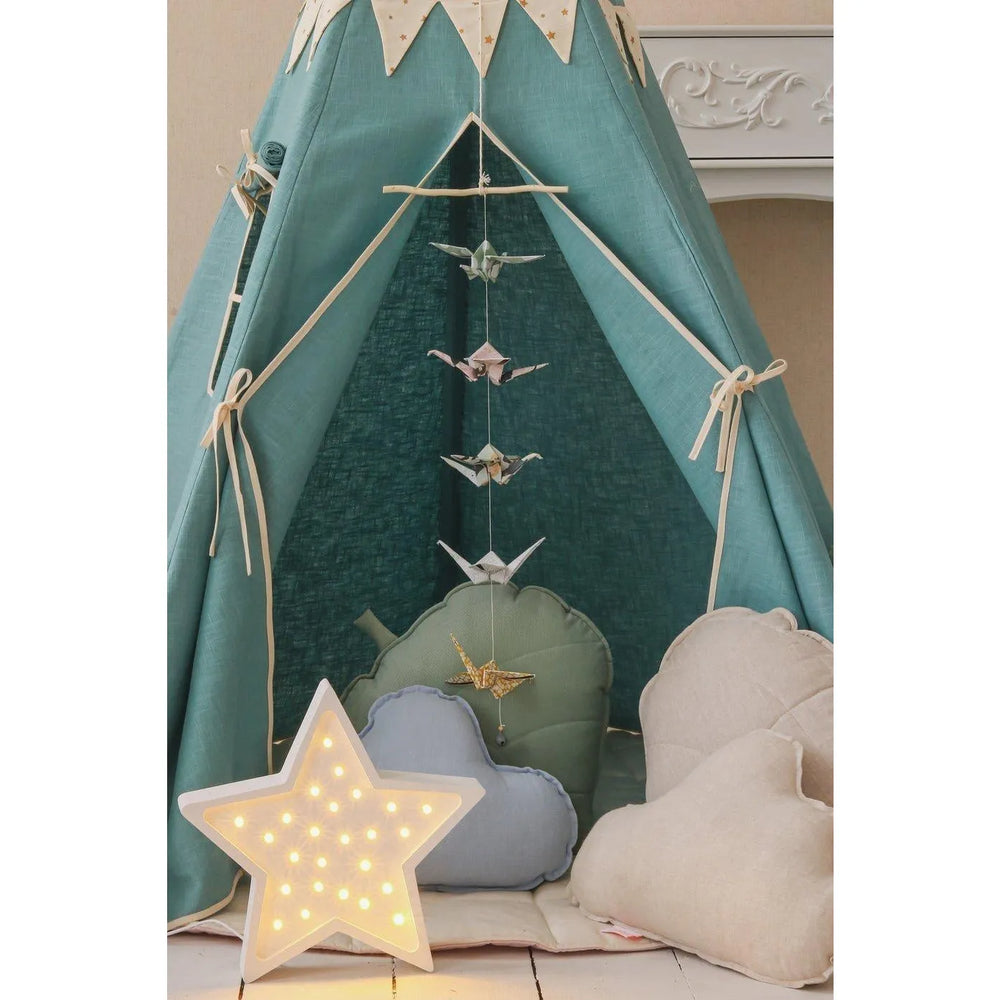 Teepee Stan so Súpravou Girlandy a Podložkou - Zlatá Hviezda - Moi Mili