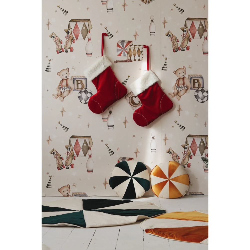 Green Candy Christmas Round Patchwork Mat - Moi Mili - Mats