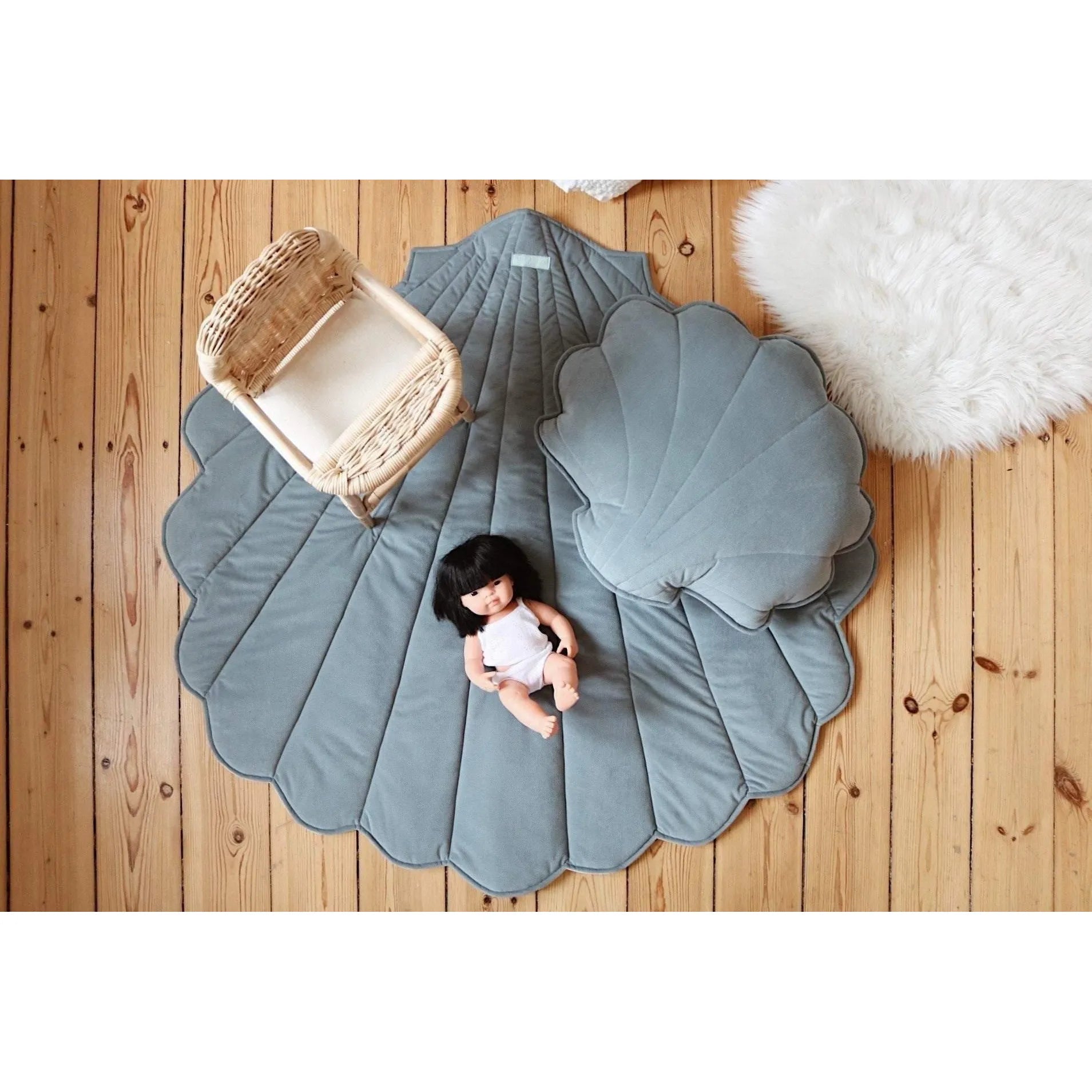 Šedá Mäta Zamatová Podložka - Moi Mili - Podložky