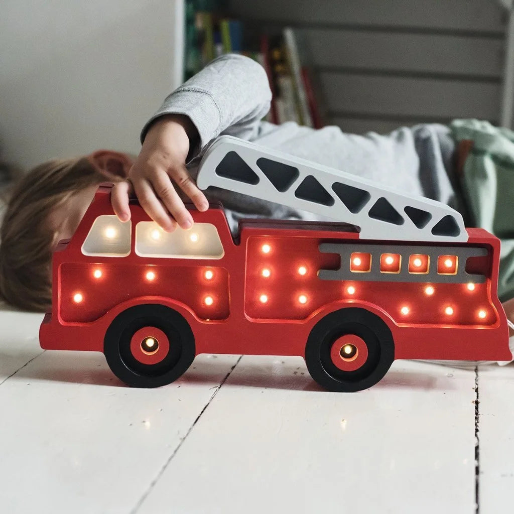 Lâmpada Carro de Bombeiros - Lâmpadas de Madeira - Little Lights