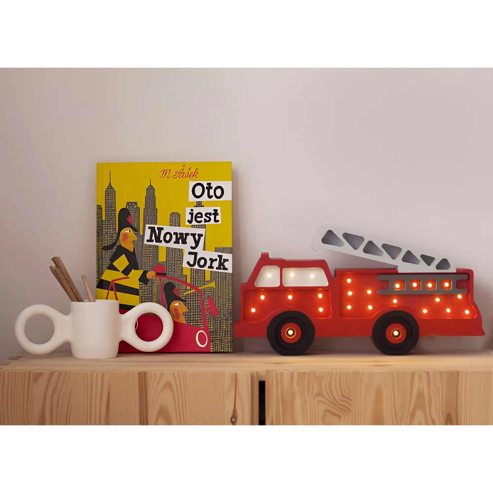 Lámpara de camión de bomberos - Little Lights - Lámparas de madera
