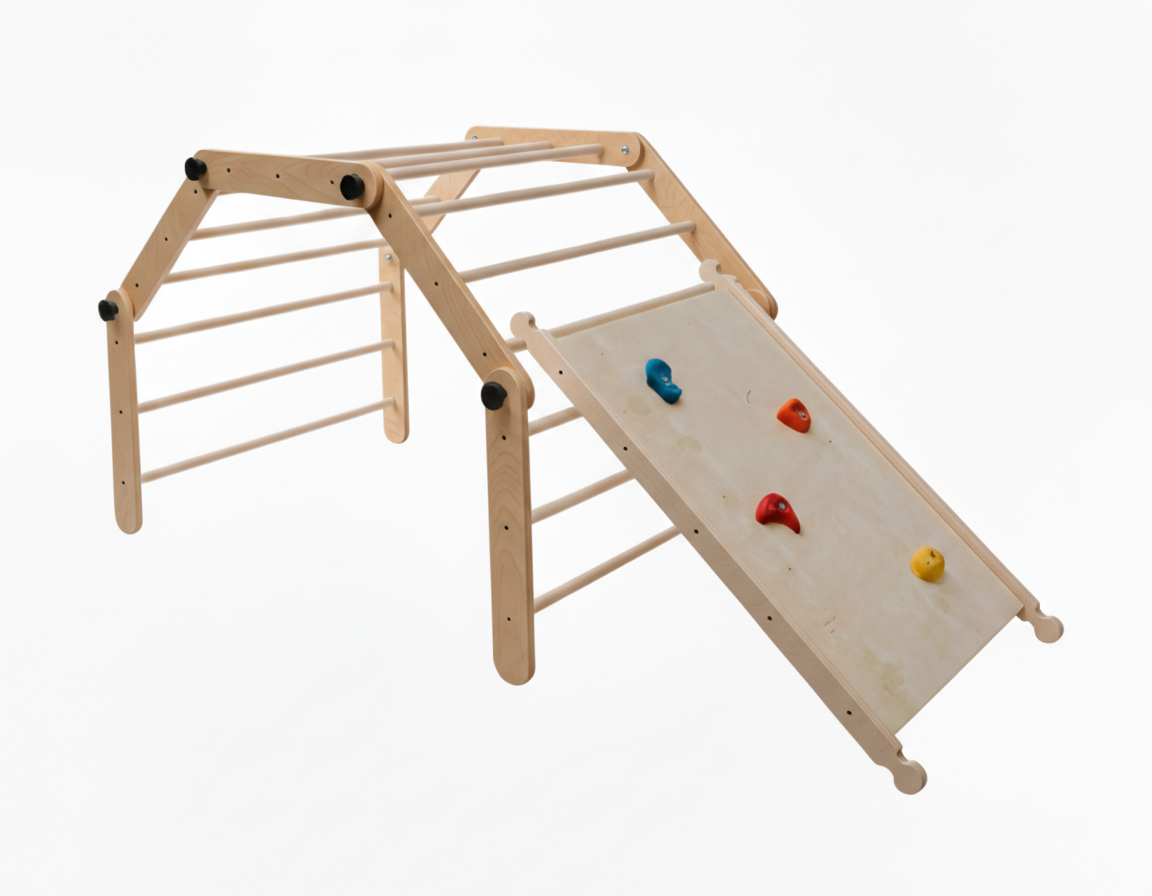 Climbing triangle 5 sections with ramp – handcrafted kids’ furniture