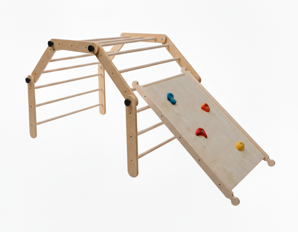 Climbing triangle 5 sections with ramp – handcrafted kids’ furniture