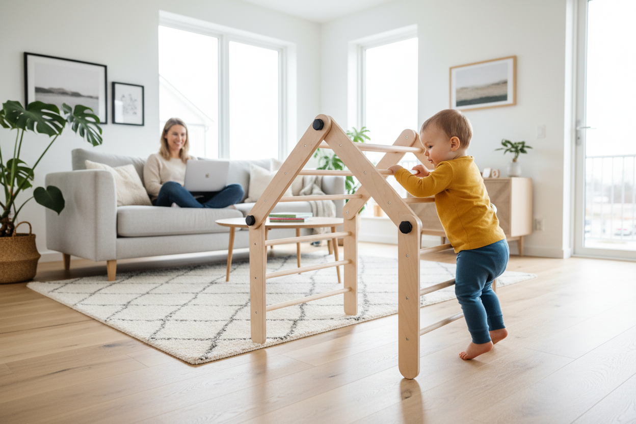 Climbing triangle 4 sections – handcrafted kids’ furniture