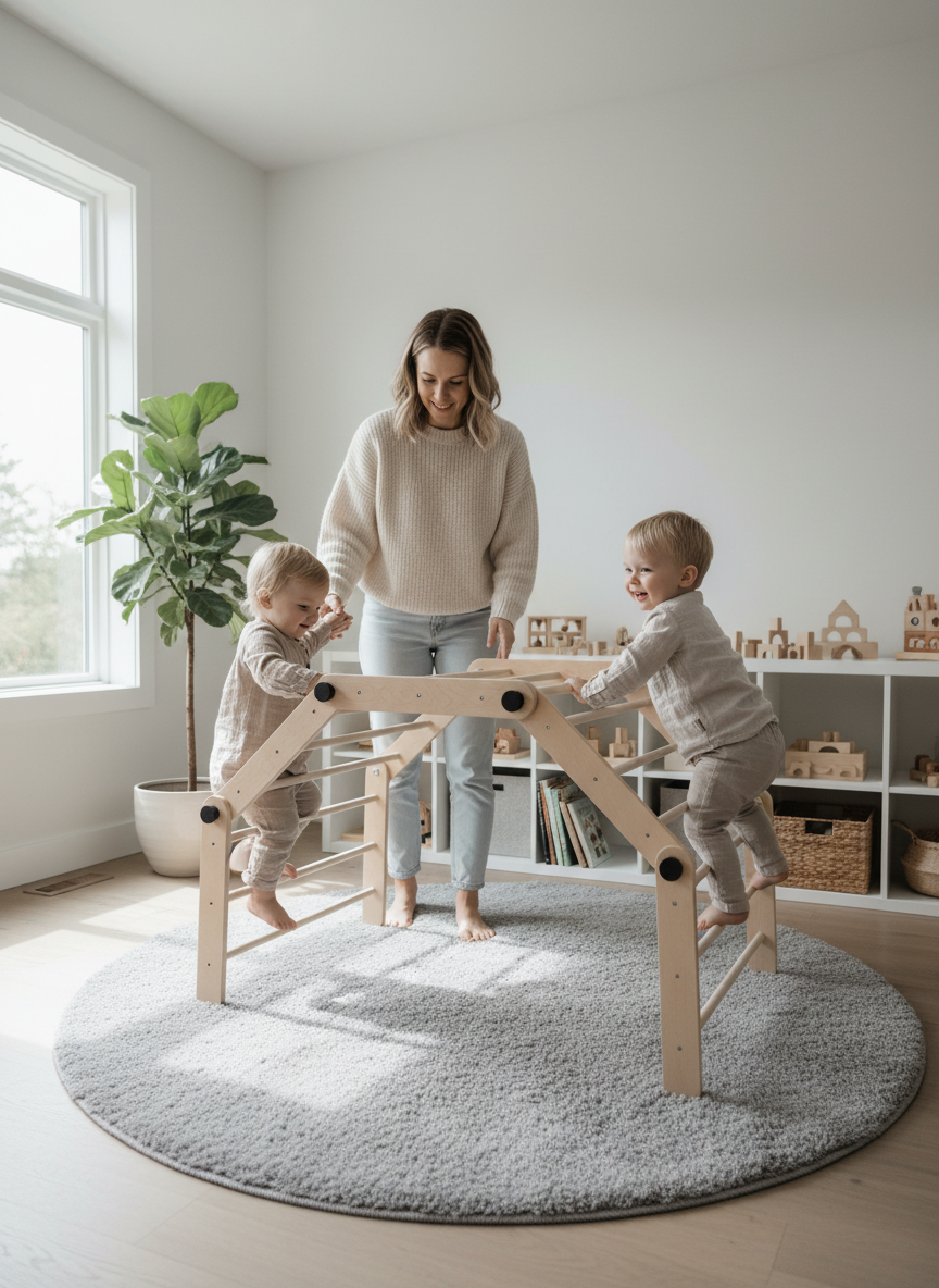 Climbing triangle 5 sections – handcrafted kids’ furniture